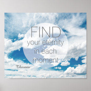 Póster poster motivador Thoreau cita sobre el cielo azul