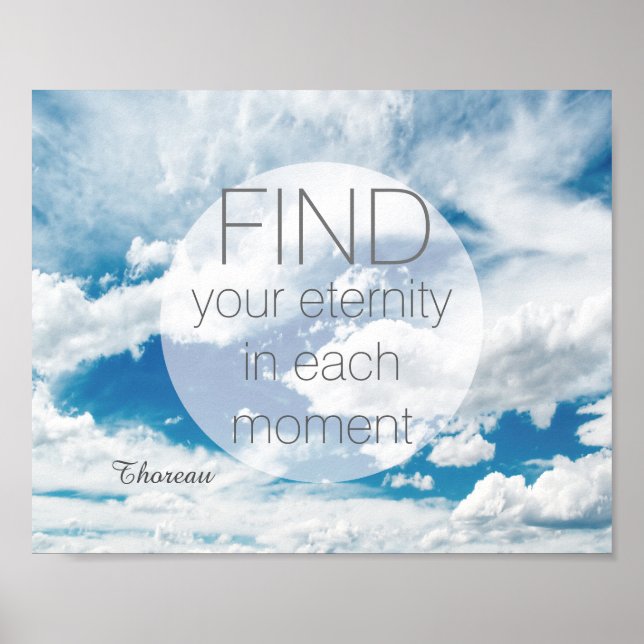 Póster poster motivador Thoreau cita sobre el cielo azul (Frente)