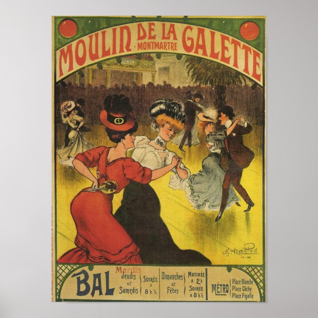 Póster Poster, moulin de la galette 1906  (Frente)