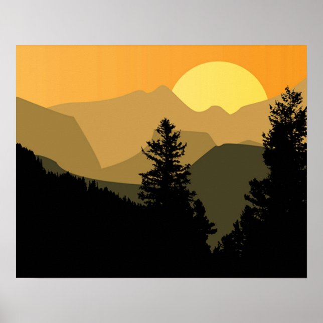 Póster Poster Mountain Sunset (Frente)