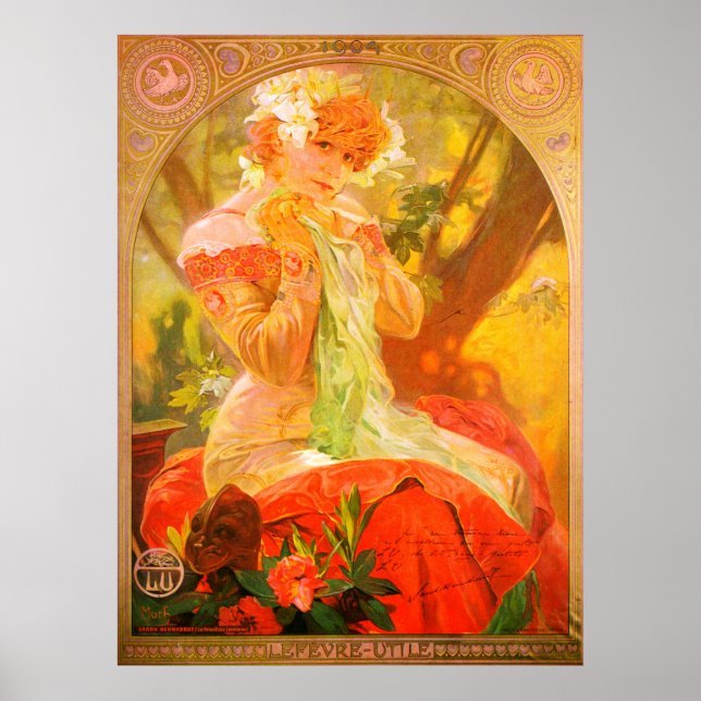 Póster Poster Mucha de Art Nouveau 1896 (Frente)
