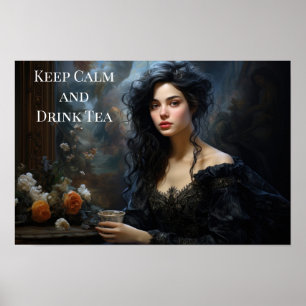 Póster Poster - Mujer bebiendo té