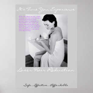 Póster Poster-Mujer del pelo del laser en toalla