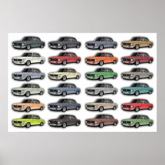 Póster Poster multiautomóvil BMW 2002