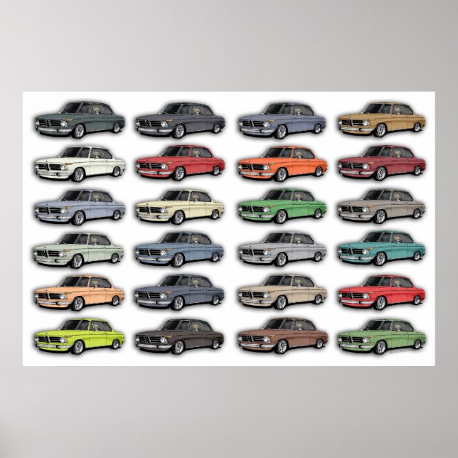 Póster Poster multiautomóvil BMW 2002 (Frente)
