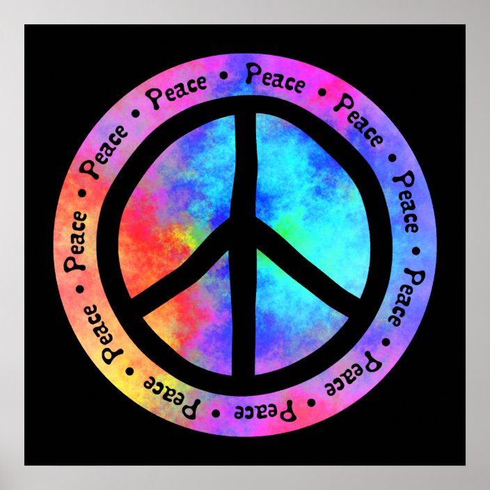 Póster Poster multicolor del signo de la paz | Zazzle.es