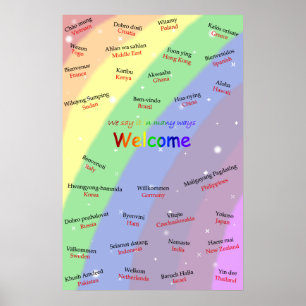 Póster Poster multicultural brillante y colorido del ESL
