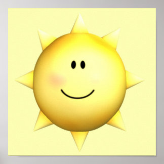 Póster Poster mural happy face sunshine 11x11 customize
