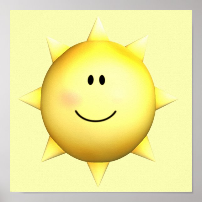 Póster Poster mural happy face sunshine 11x11 customize (Frente)