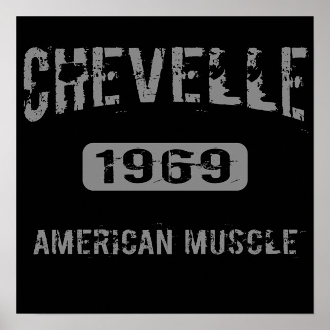 Póster poster Muscular Estadounidense Chevelle 1969 (Frente)