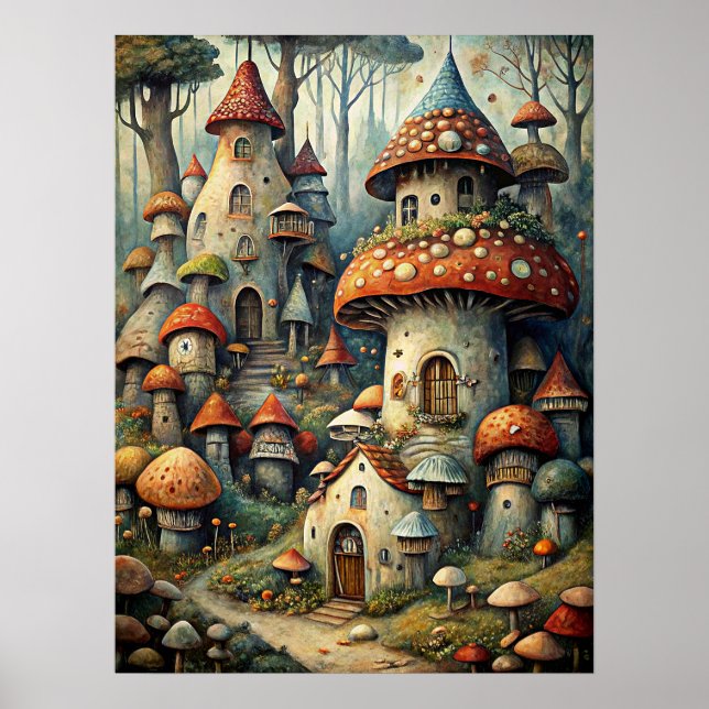 Póster Poster Mushroom House (Frente)