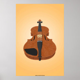 Póster Poster musical: Modelo 3D de violín
