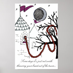 Póster Poster muy malo del día del pelo de Rapunzel