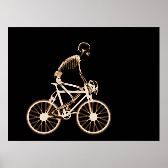 PÓSTER POSTER - NARANJA NEGRO DE BICICLETA DE RAYOS X (Frente)