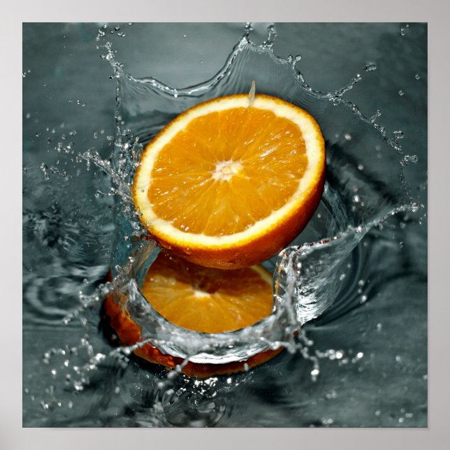 Póster poster naranja Splash (Frente)