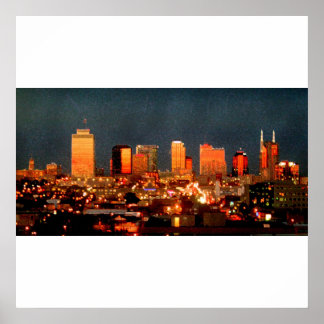 Póster Poster - Nashville Skyline en Sunset