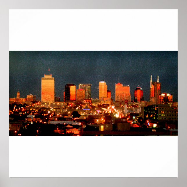 Póster Poster - Nashville Skyline en Sunset (Frente)