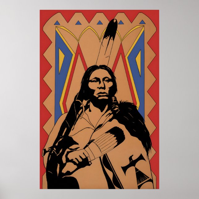 Póster Poster Native American Warrior (or head of tribe) (Frente)