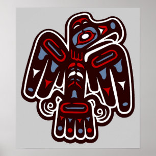 Póster Poster nativo de Thunderbird del Haida de América