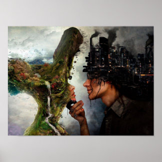 Póster Poster Naturaleza vs Civilización