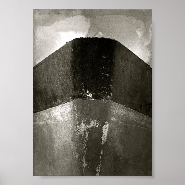 Póster Poster Náutico B&W de la Prow del Buque (Frente)