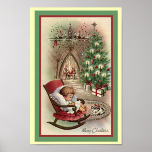 Póster Poster navideño vintage