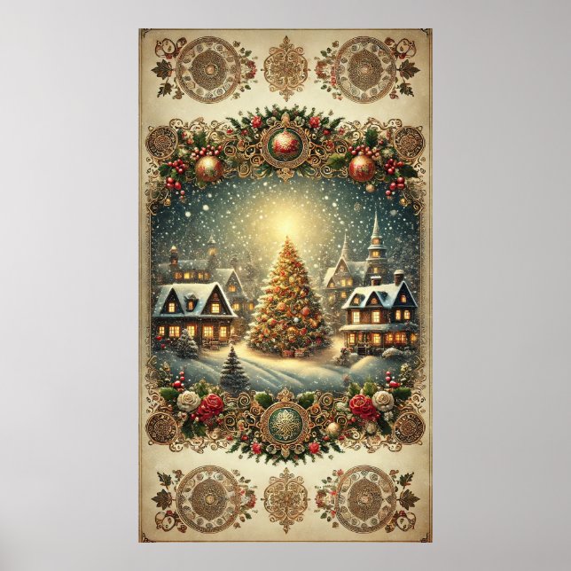 Póster Poster navideño vintage (Frente)