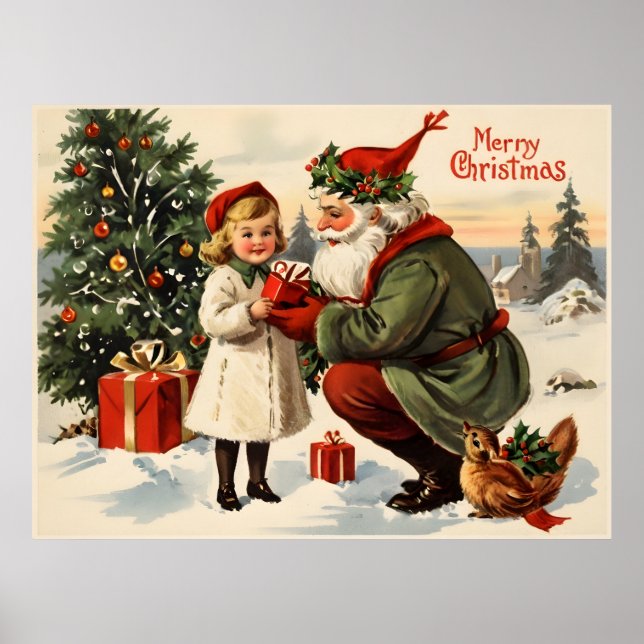 Póster Poster navideño vintage (Frente)