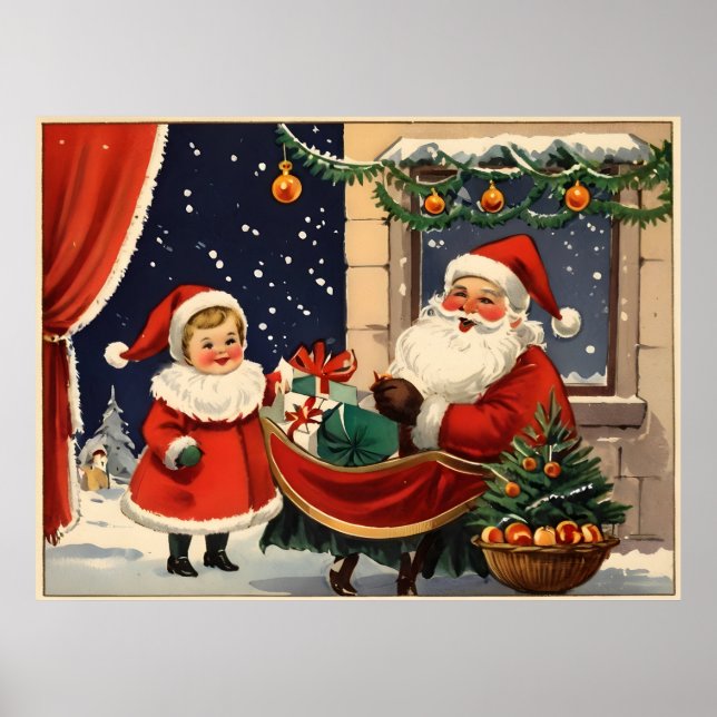 Póster Poster navideño vintage (Frente)