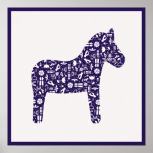 Póster Poster Navy Dala Horse