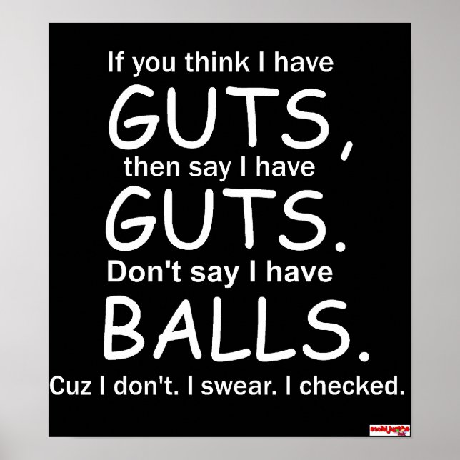 Póster Poster negro de las garras no balls (Frente)