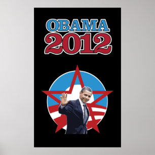 Póster Poster negro de Obama 2012