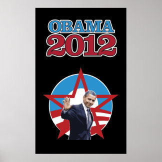 Póster Poster negro de Obama 2012