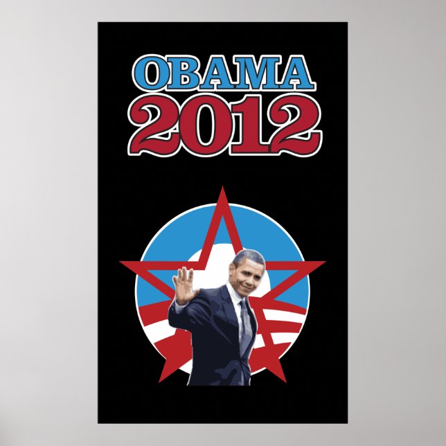 Póster Poster negro de Obama 2012 (Frente)