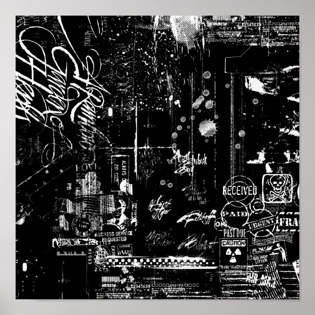 Póster Poster negro y blanco (Frente)