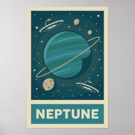 Póster Poster Neptune Retro Galaxy UFO