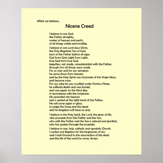 Póster Poster-Nicene Creed~ Personalizable! (Frente)