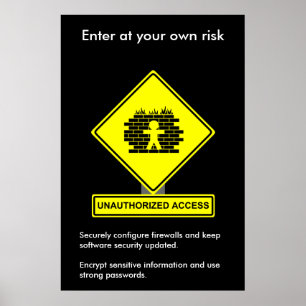 Póster Poster no autorizado de información sobre segurida