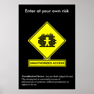 Póster Poster no autorizado de información sobre segurida