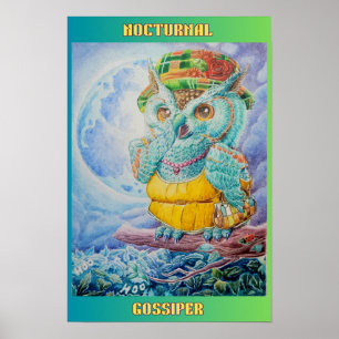 PÓSTER POSTER NOCTURNAL GOSSIPER OWL
