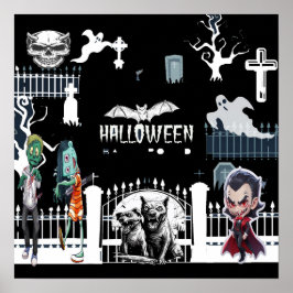 Póster Poster nocturno de Halloween Scary