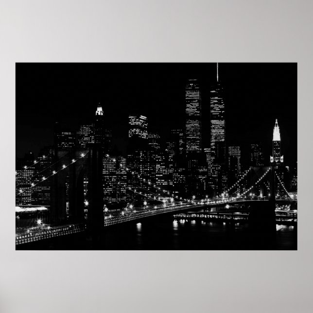 Póster Poster nocturno de la ciudad de Nueva York (Frente)