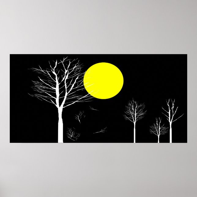 Póster Poster nocturno de la luna llena (Frente)