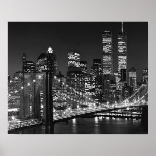 Póster Poster Nocturno de Nueva York del Black White Broo