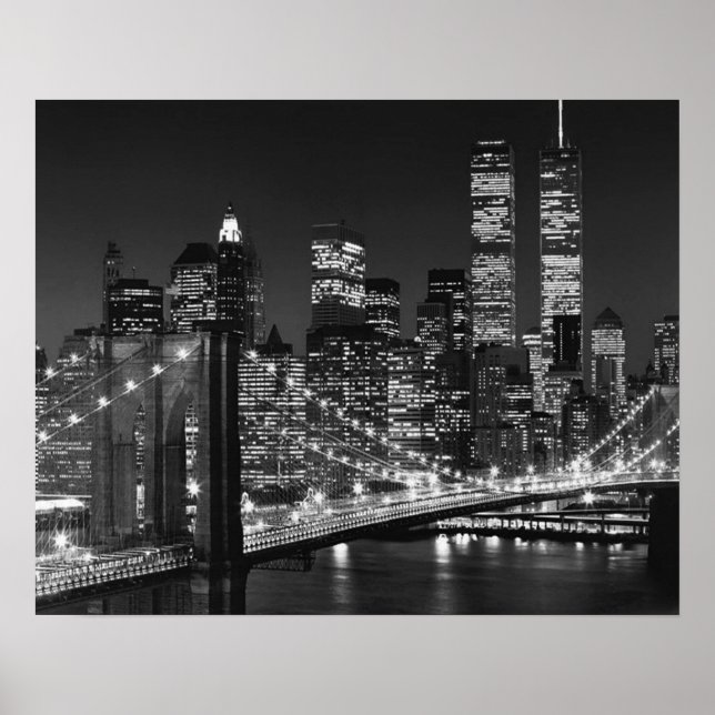 Póster Poster Nocturno de Nueva York del Black White Broo (Frente)