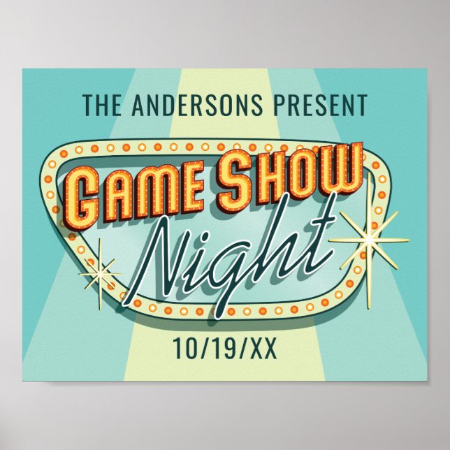 Póster Poster nocturno de show de juegos (Frente)
