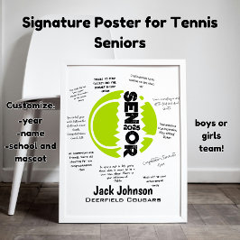 Póster Poster nocturno de tenis para las firmas