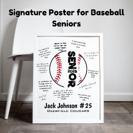 Póster Poster Nocturno Superior de Béisbol para Firmas