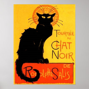 Póster Poster Noir del gato negro de la charla…