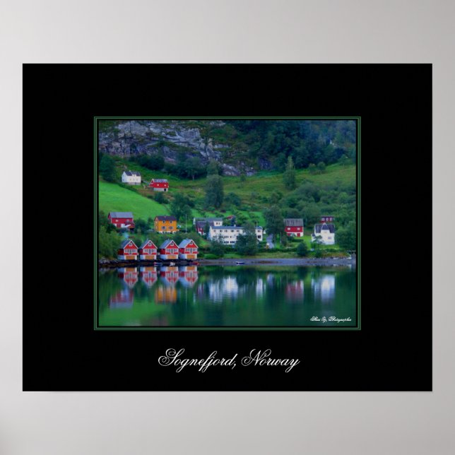 Póster Poster Noruega de Reflexiones Verdes (Frente)